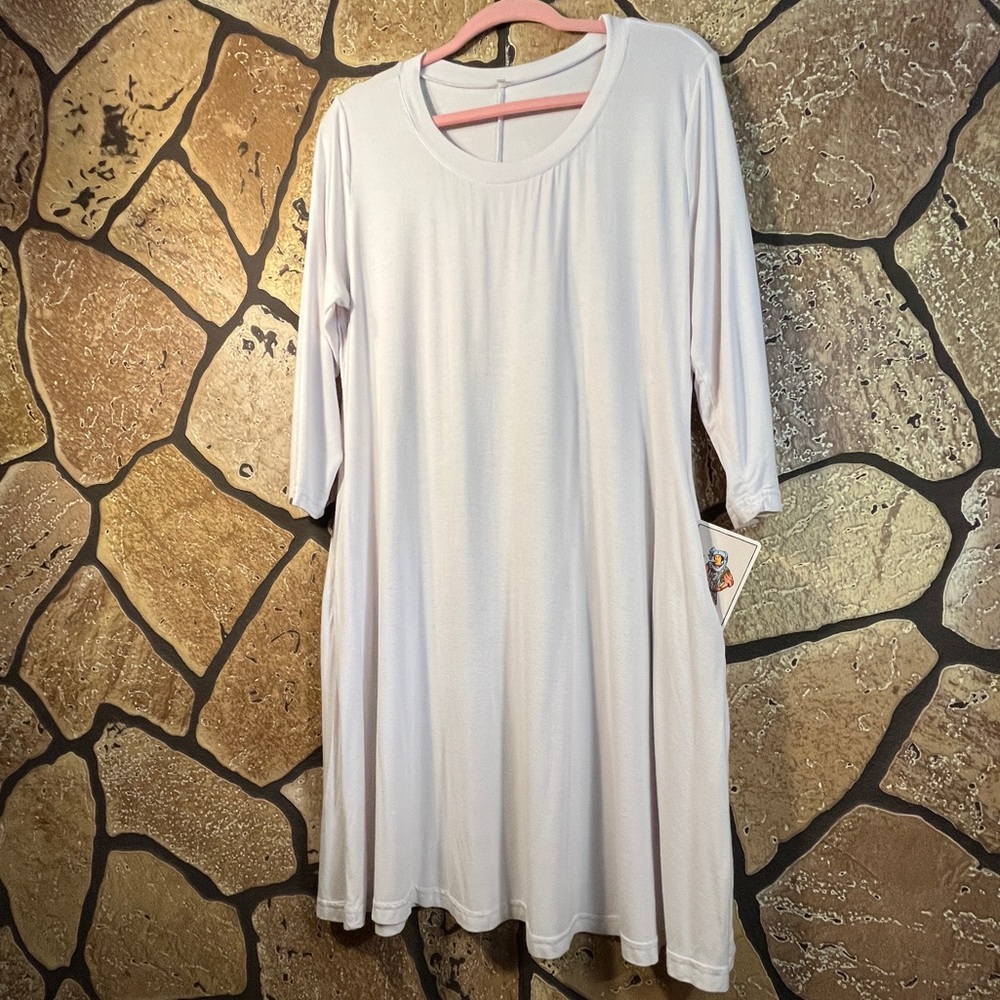 Cotton jersey loungewear dress pockets white beach XL